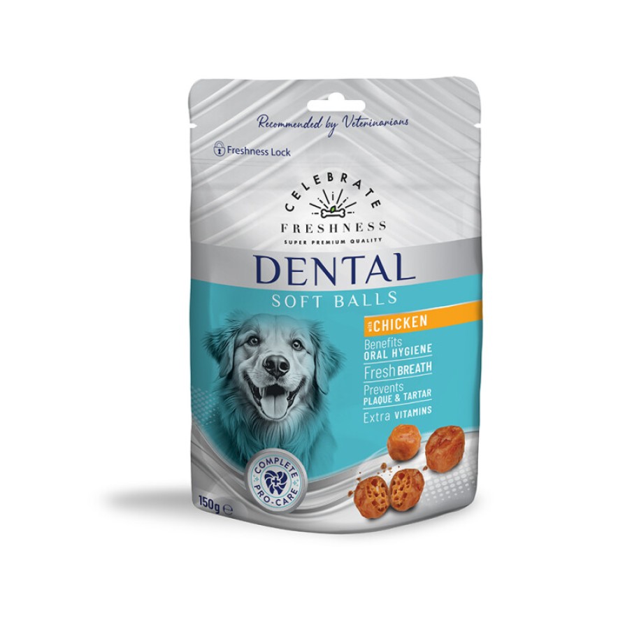 CELEBRATE FRESHNESS DENTAL SOFT BALLS CHICKEN 150gr CELEBRATE FRESHNESS