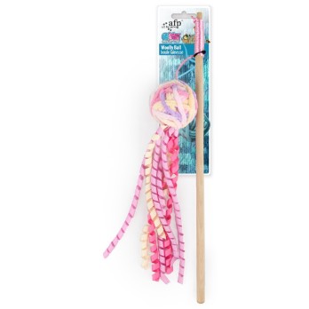 AFP Παιχνίδι Γάτας Knotty Habit Woolly Ball Wand Ρόζ