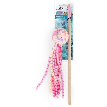 AFP Παιχνίδι Γάτας Knotty Habit Woolly Ball Wand Ρόζ