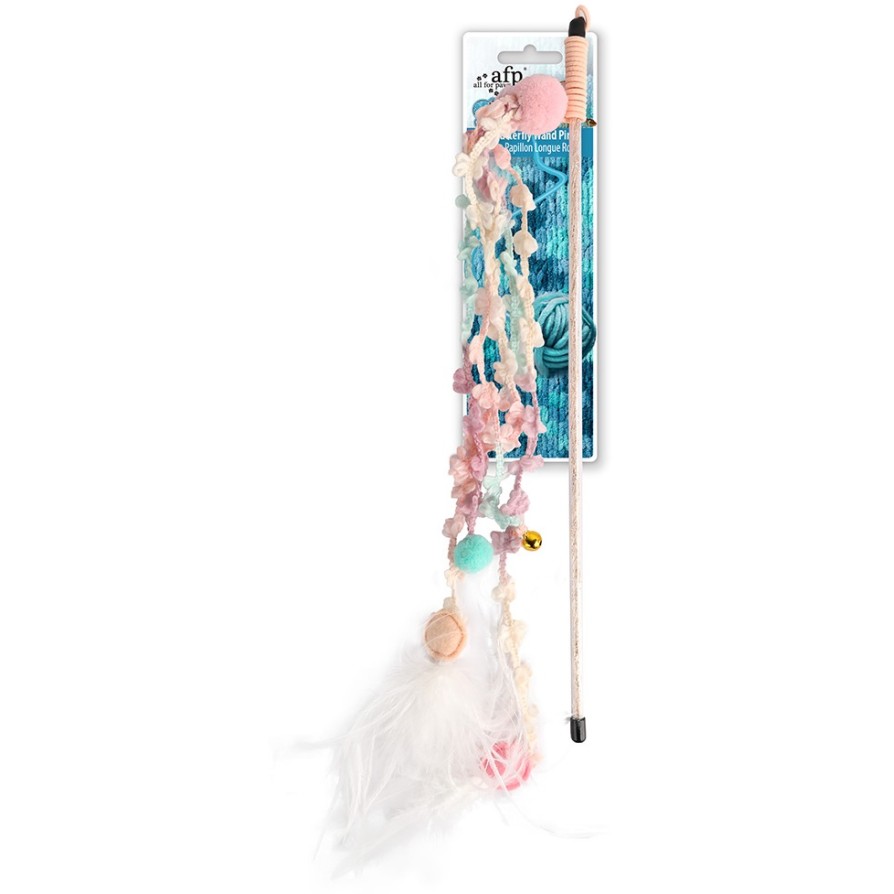 AFP Παιχνίδι Γάτας Knotty Habit Long Butterfly Wand Ρόζ AFP