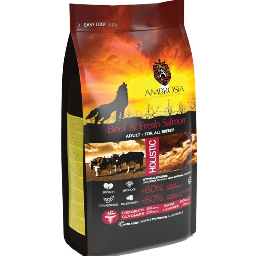 AMBROSIA GRAIN FREE ADULT BEEF & FRESH SALMON AMBROSIA