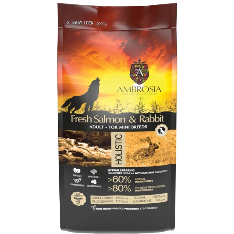 AMBROSIA GRAIN FREE ADULT MINI SENSITIVE FRESH ΣΟΛΟΜΟΣ & ΚΟΥΝΕΛΙ AMBROSIA AMBROSIA GRAIN FREE ADULT MINI SENSITIVE FRESH ΣΟΛΟΜΟΣ & ΚΟΥΝΕΛΙ AMBROSIA