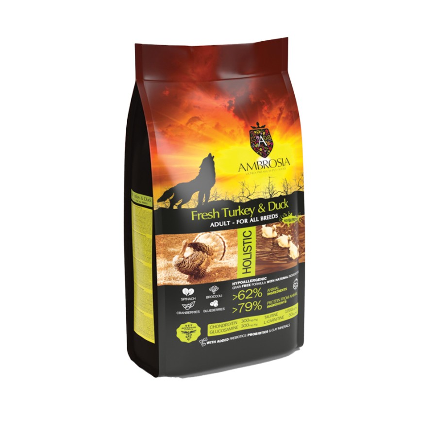 AMBROSIA GRAIN FREE ADULT FRESH ΓΑΛΟΠΟΥΛΑ & ΠΑΠΙΑ