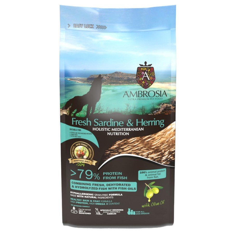 AMBROSIA MEDITERRANEAN GRAIN FREE PUPPY FRESH SARDINE & HERRING ΣΚΥΛΟΣ