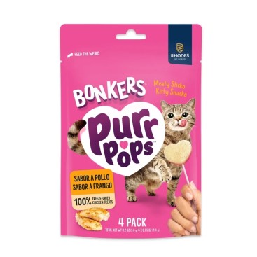 BONKERS PURRPOPS CAT TREATS FREEZE DRIED CHICKEN 20gr