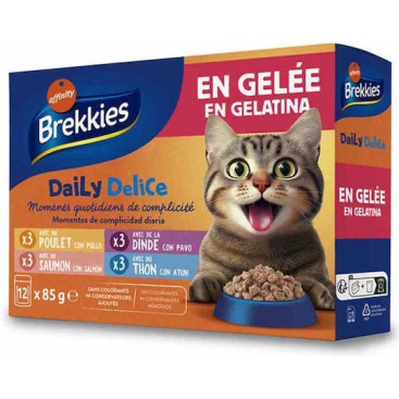BREKKIES CAT ADULT MIX (CHICKEN/TURKEY/SALMON/TUNA) ΣΕ ΖΕΛΕ (85gr x 12)