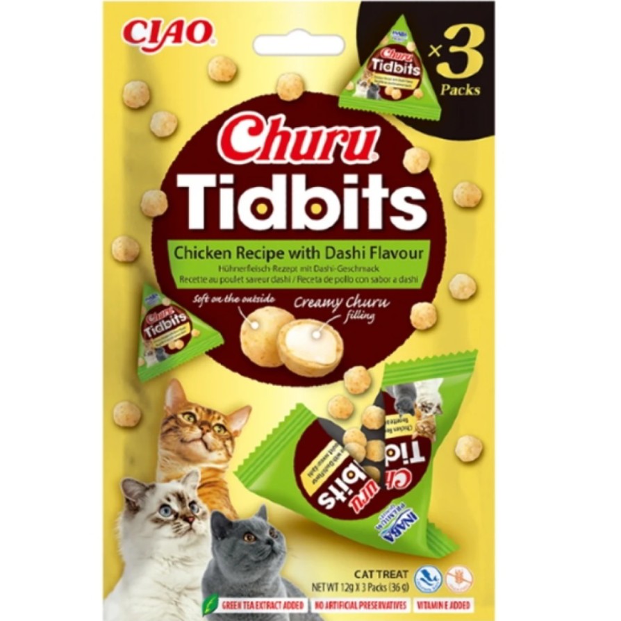 CHURU CAT TIDBITS WITH CHIKEN WITH DASHI FLAVOR 36gr CHURU CAT
