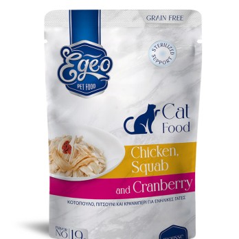 EGEO ADULT CAT ΜΕ ΚΟΤΟΠΟΥΛΟ & ΠΙΤΣΟΥΝΙ & ΚΡΑΝΜΠΕΡΙ MOUSSE POUCH 85gr