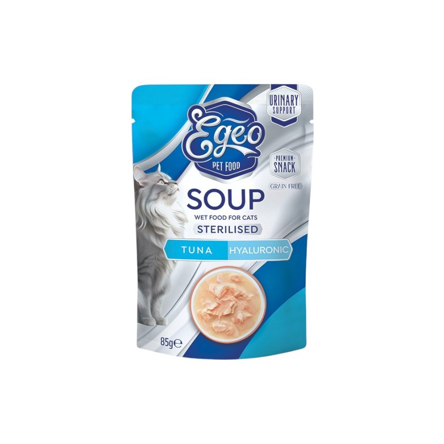 EGEO CAT SOUP STERILIZED TUNA & HYALURONIC ACID 85gr ΓΑΤΑ