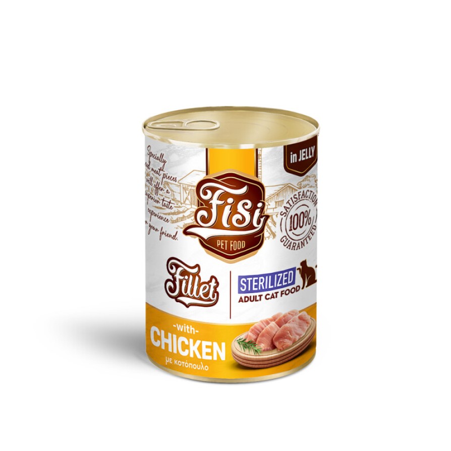 FISI FILLET CAT ADULT ΚΟΤΟΠΟΥΛΟ ΣΕ ΖΕΛΕ STERILIZED 400gr FISI