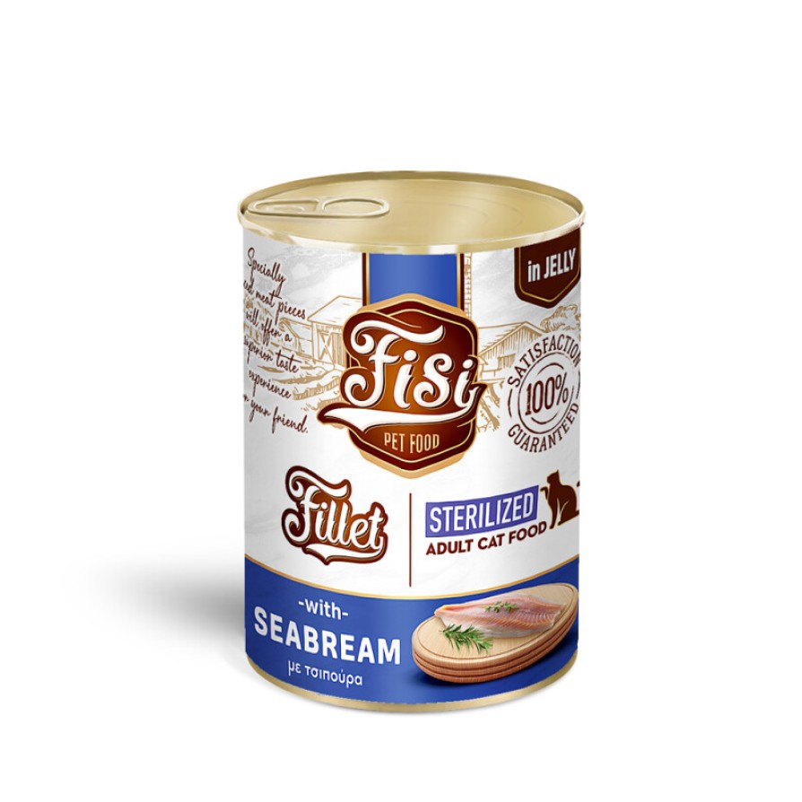 FISI FILLET CAT ADULT ΤΣΙΠΟΥΡΑ ΣΕ ΖΕΛΕ STERILIZED 400gr FISI