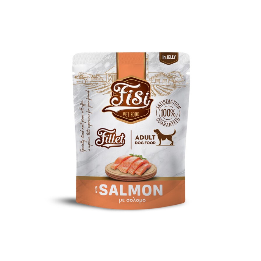 FISI FILLET ADULT DOG ΣΟΛΩΜΟΥ ΣΕ ΖΕΛΕ POUCH 500gr FISI