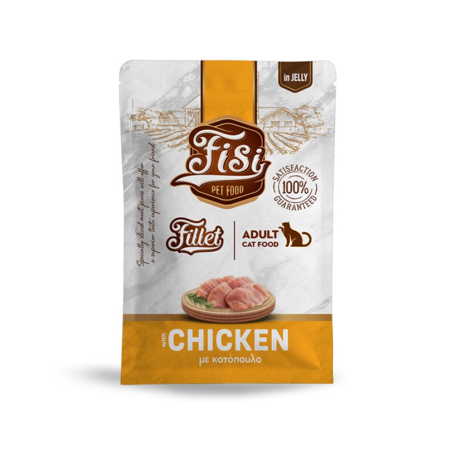 FISI FILLET ADULT CAT ΚΟΤΟΠΟΥΛΟ ΣΕ ΖΕΛΕ POUCH 85gr FISI