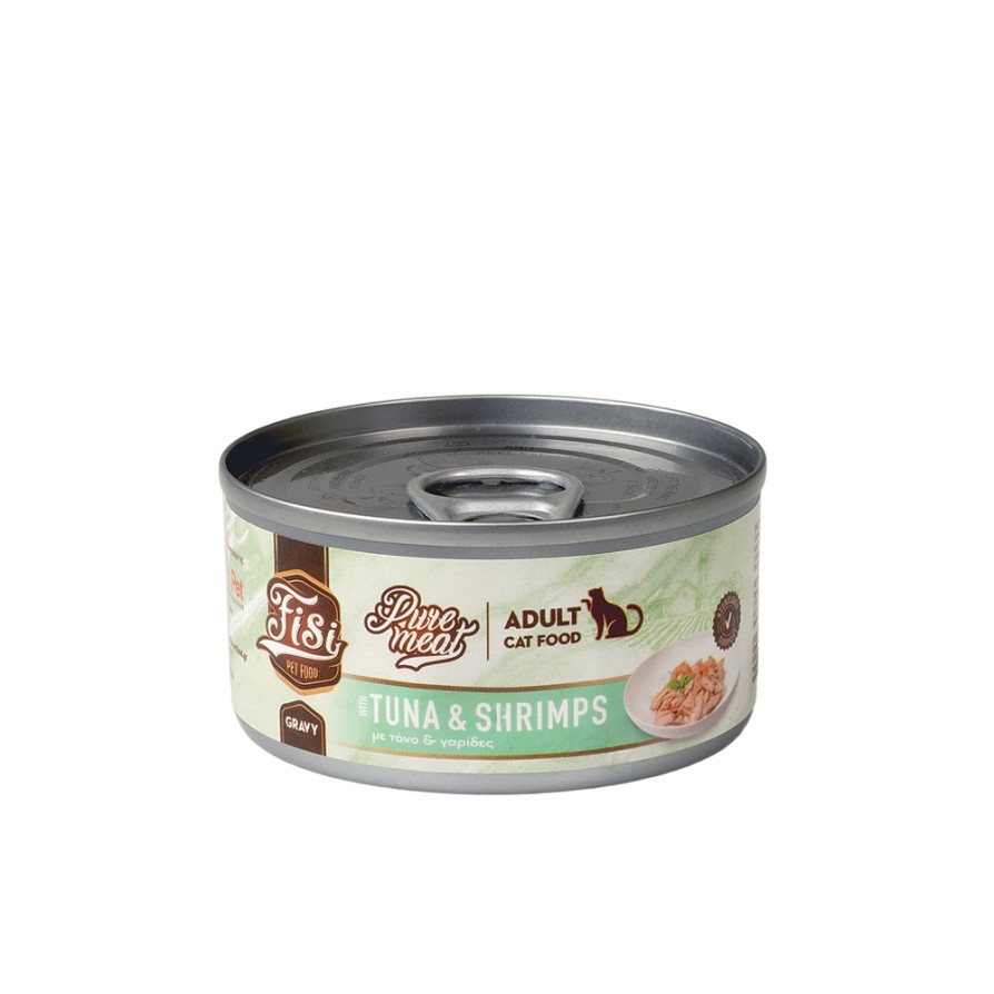 FISI PURE MEAT CAT ADULT ΤΟΝΟΣ & ΓΑΡΙΔΕΣ 80gr ΓΑΤΑ
