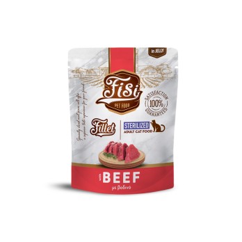 FISI FILLET CAT STERILIZED ΒΟΔΙΝΟ ΣΕ ΖΕΛΕ POUCH 300gr