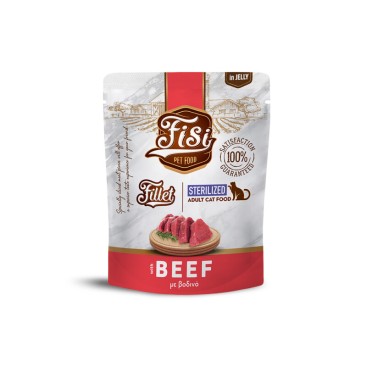 FISI FILLET CAT STERILIZED ΒΟΔΙΝΟ ΣΕ ΖΕΛΕ POUCH 300gr