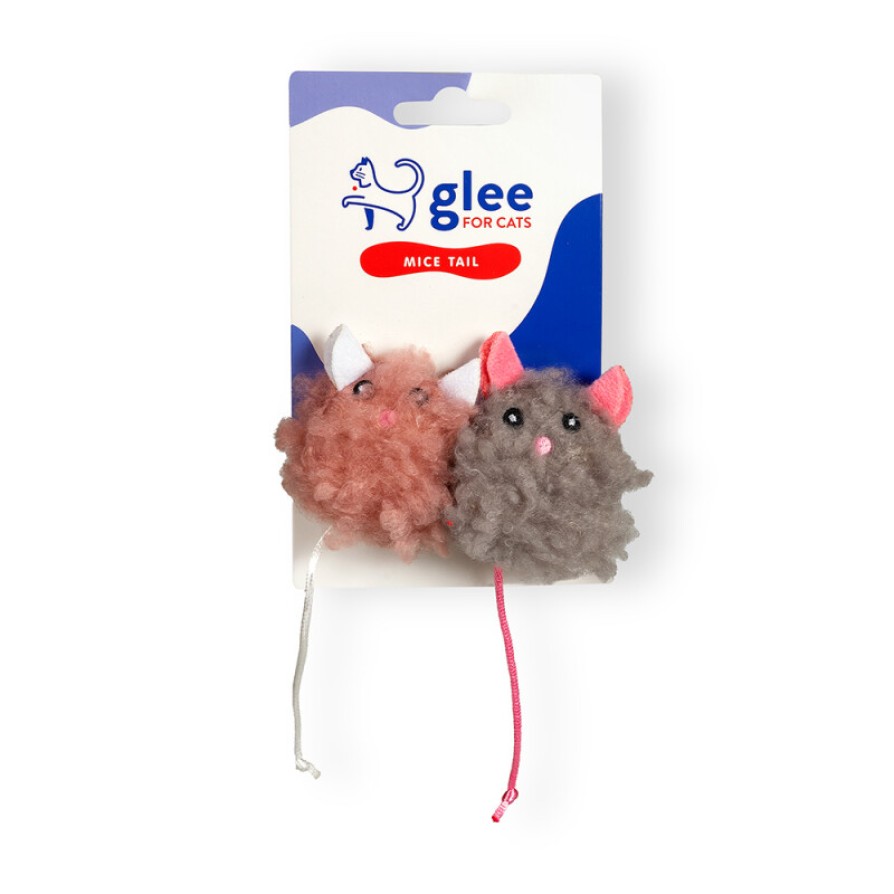 GLEE ΠΑΙΧΝΙΔΙ ΓΑΤΑΣ MICE TAIL TWINS ΜΕ CATNIP 7x4cm GLEE