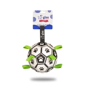 GLEE ΠΑΙΧΝΙΔΙ ΣΚΥΛΟΥ SOCCER BALL ΛΕΥΚΟ -ΜΑΥΡΟ L