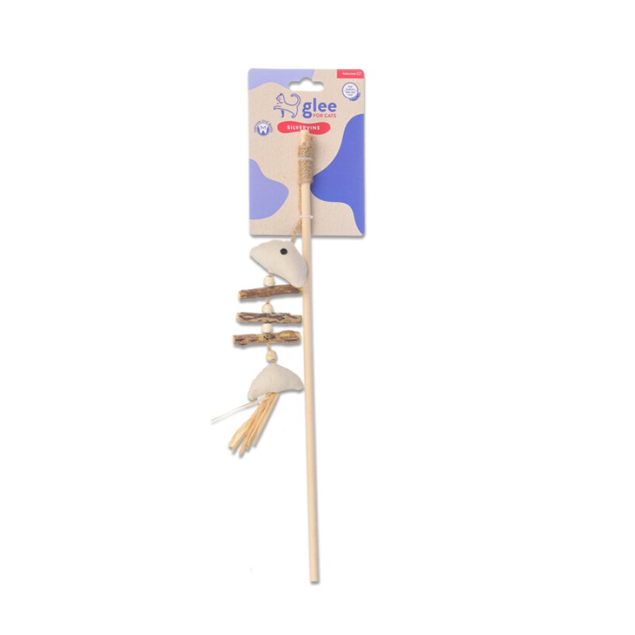 GLEE ΠΑΙΧΝΙΔΙ ΓΑΤΑΣ FISH BONE WAND ΜΕ CATNIP 21cm GLEE