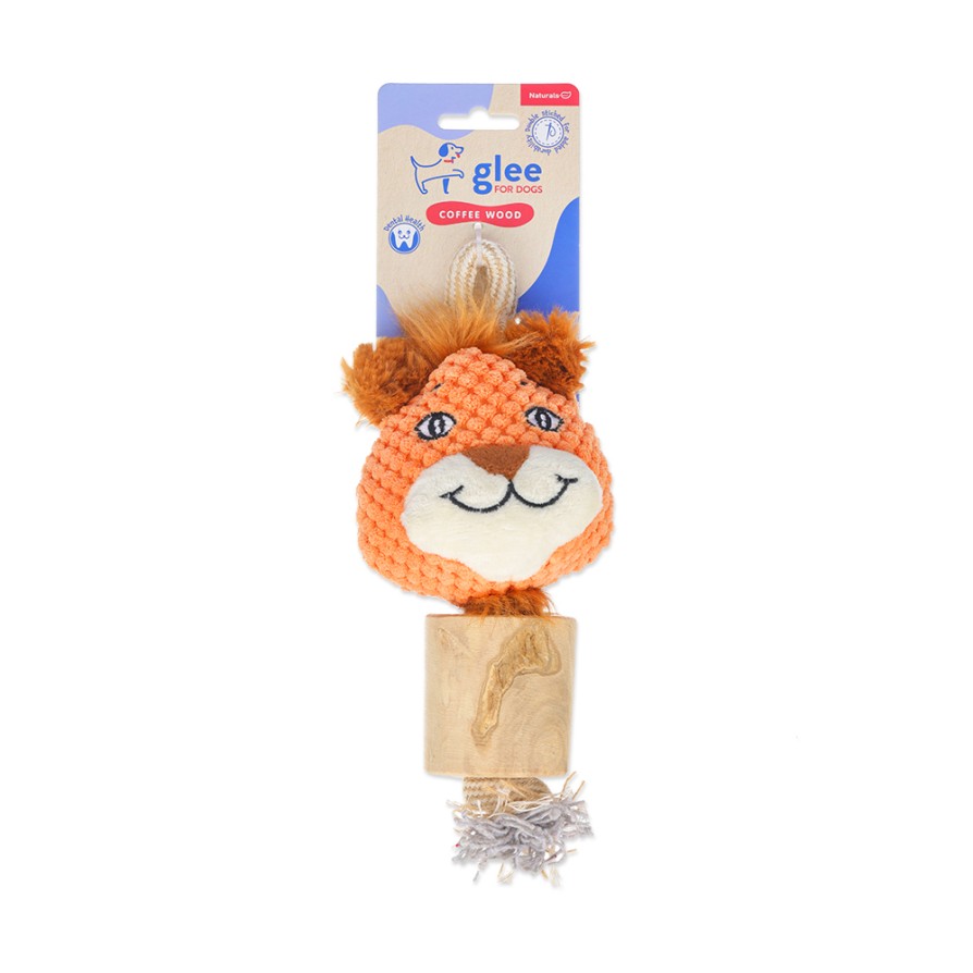 GLEE ΠΑΙΧΝΙΔΙ ΣΚΥΛΟΥ COFFEE WOOD LION 25cm ΣΚΥΛΟΣ