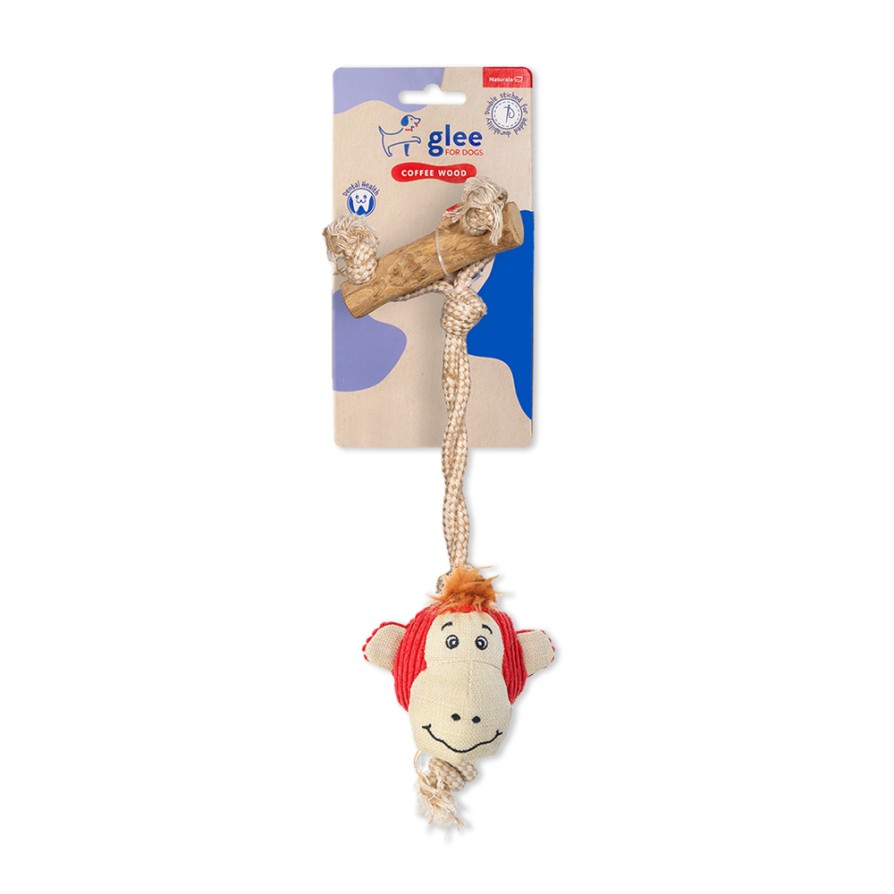 GLEE ΠΑΙΧΝΙΔΙ ΣΚΥΛΟΥ COFFEE WOOD MONKEY SWING 30cm ΣΚΥΛΟΣ