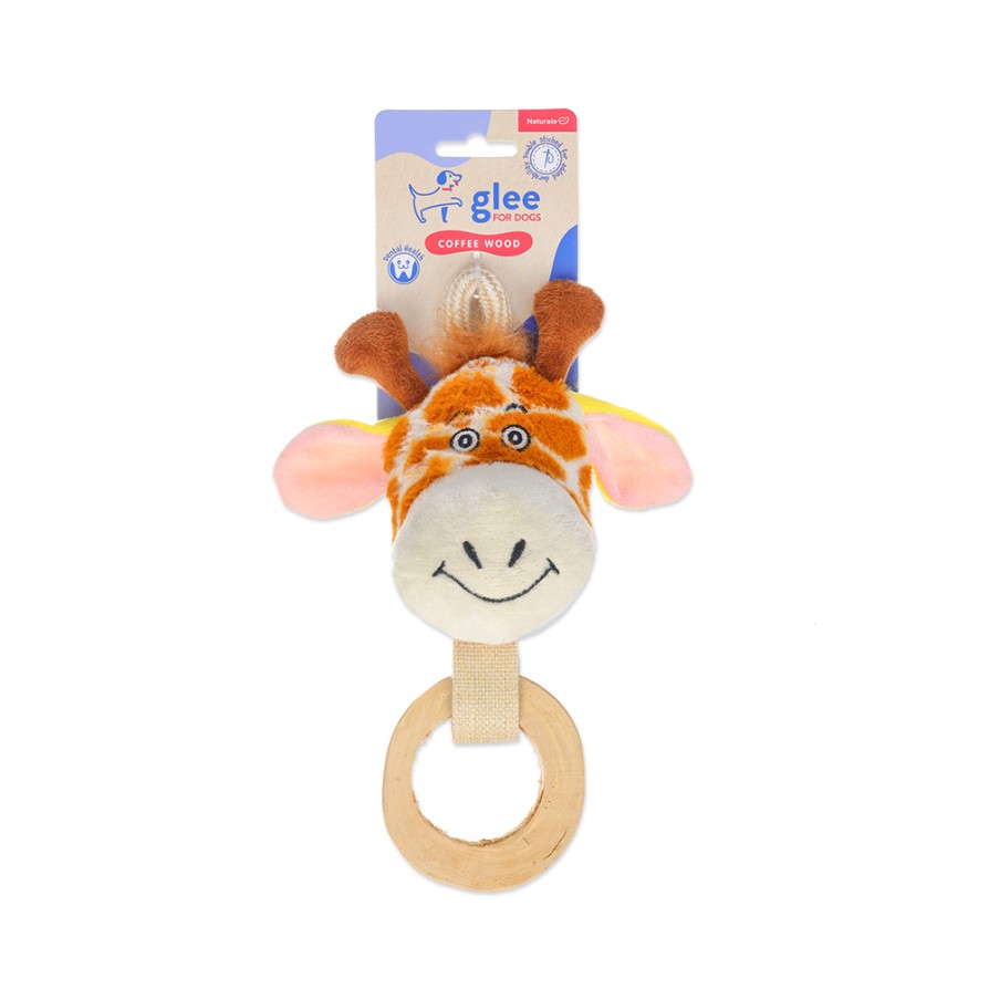 GLEE ΠΑΙΧΝΙΔΙ ΣΚΥΛΟΥ COFFEE WOOD GIRAFFE RING 21cm ΣΚΥΛΟΣ