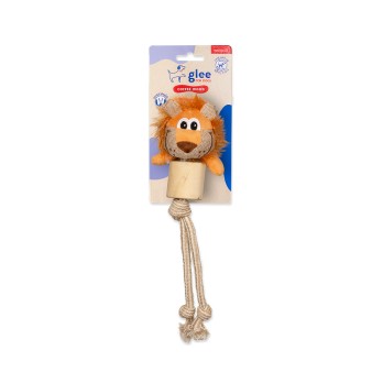 GLEE ΠΑΙΧΝΙΔΙ ΣΚΥΛΟΥ LION TWIN WITH COFFEE WOOD 30cm