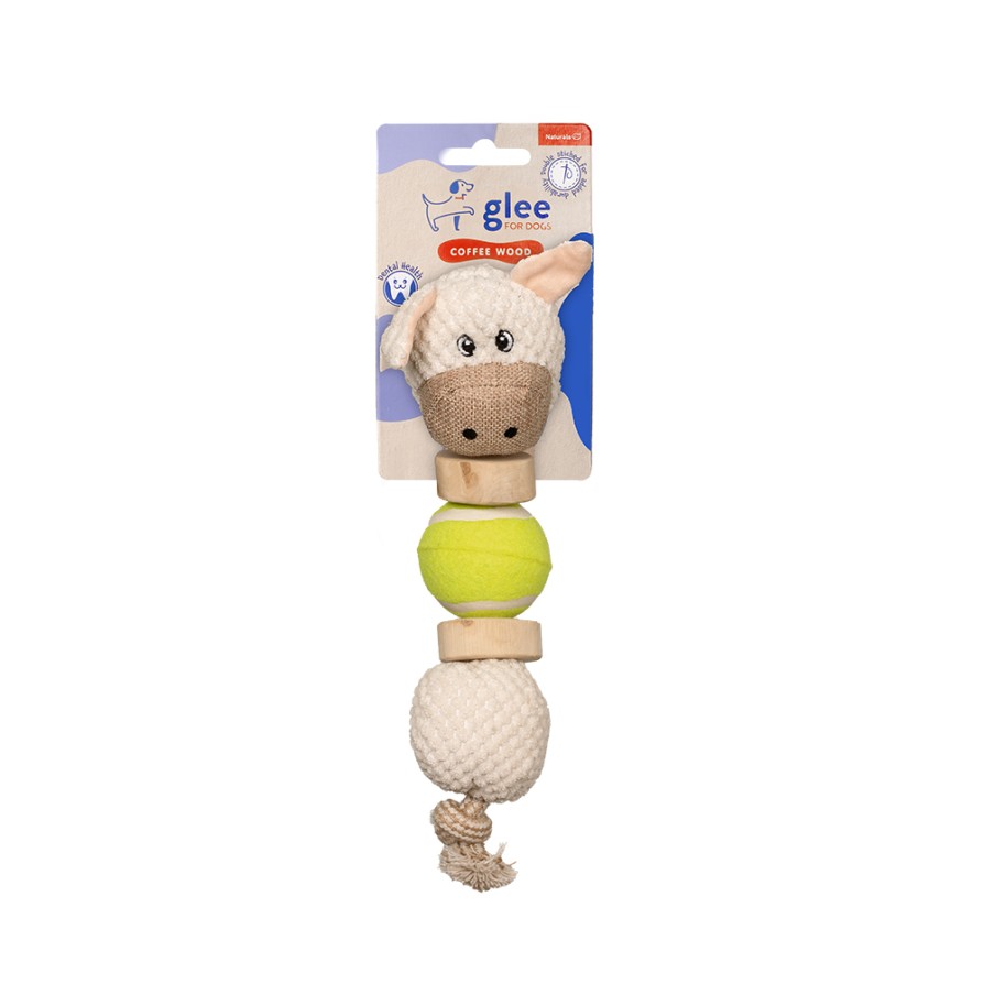 GLEE ΠΑΙΧΝΙΔΙ ΣΚΥΛΟΥ PIG ROPE WITH COFFEE WOOD 32cm ΣΚΥΛΟΣ