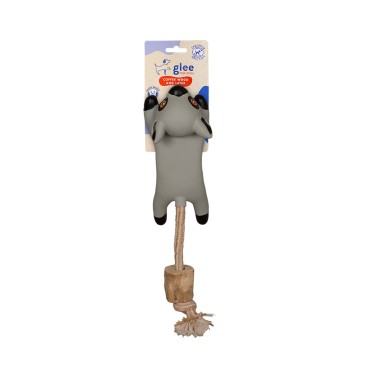 GLEE ΠΑΙΧΝΙΔΙ ΣΚΥΛΟΥ RUNNING LATEX RACCOON WITH COFFEE WOOD 30cm