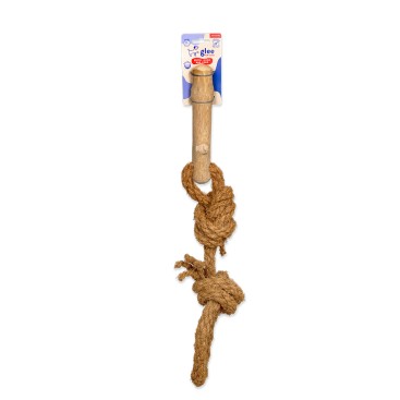 GLEE ΠΑΙΧΝΙΔΙ ΣΚΥΛΟΥ COFFEE WOOD STICK TUG WITH COCO ROPE 55cm