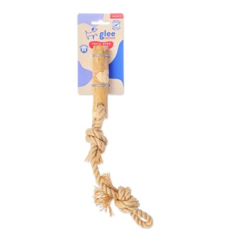 GLEE ΠΑΙΧΝΙΔΙ ΣΚΥΛΟΥ COFFEE WOOD STICK WITH HEMP ROPE 30cm