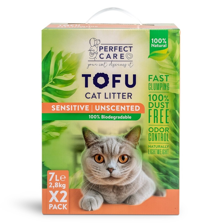 PERFECT CARE CAT LITTER TOFU SENSITIVE 14L (2 x 7L) PERFECT CARE
