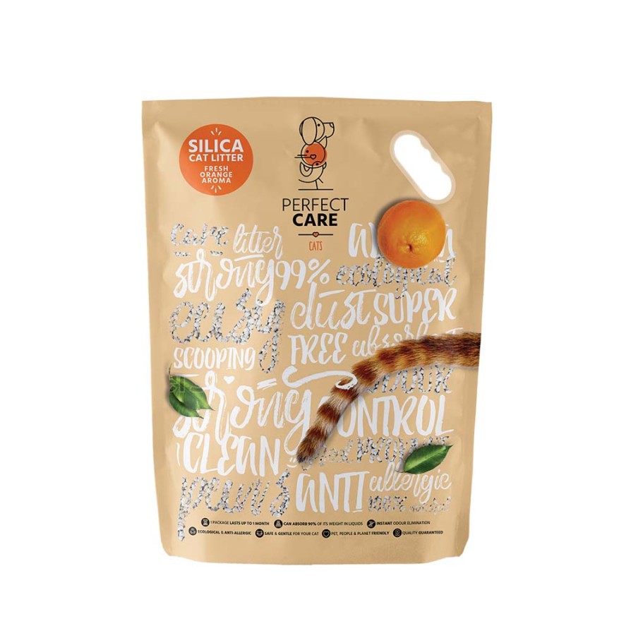 PERFECT CARE CAT SILICA LITTER ΠΟΡΤΟΚΑΛΙ 15LT PERFECT CARE