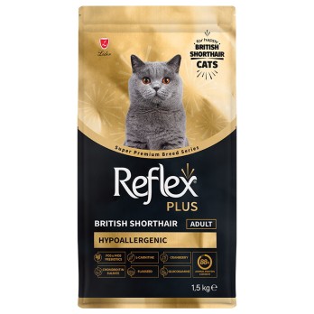 BREED SERIES REFLEX PLUS FOR BRITISH SHORTHAIR ADULT CAT FOOD HYPOALLERGENIC 1,5KG