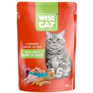 WISE CAT WITH JUICY RABBIT IN SAUCE 100gr