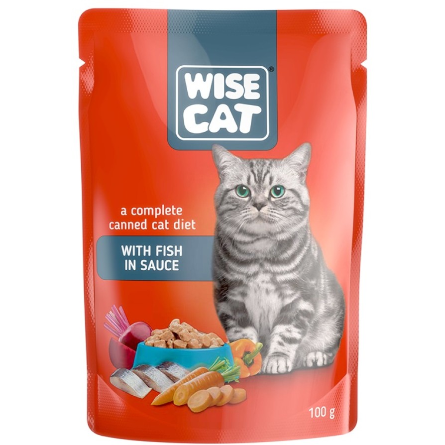 WISE CAT WITH FISH IN SAUCE 100gr