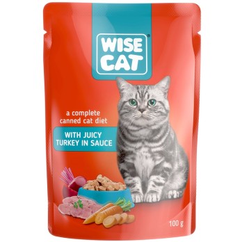 WISE CAT WITH JUICY TURKEY IN SAUCE 100gr