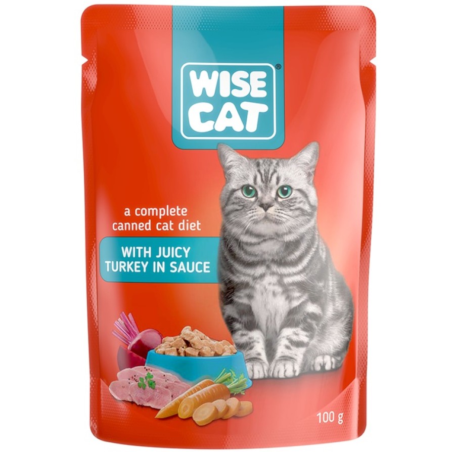 WISE CAT WITH JUICY TURKEY IN SAUCE 100gr