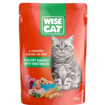 WISE CAT POULTRY RAGOUT WITH VEGETABLES 100gr