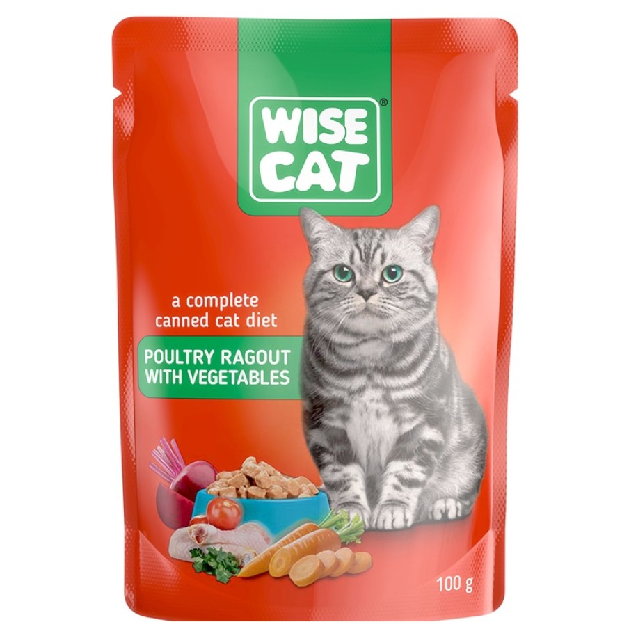 WISE CAT POULTRY RAGOUT WITH VEGETABLES 100gr