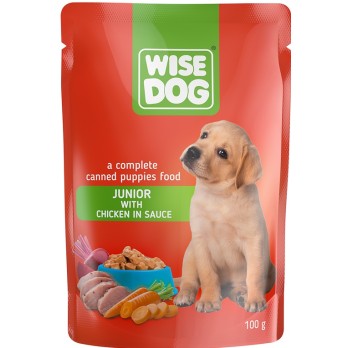 WISE DOG JUNIOR WITH CHICKEN IN SAUCE 100gr