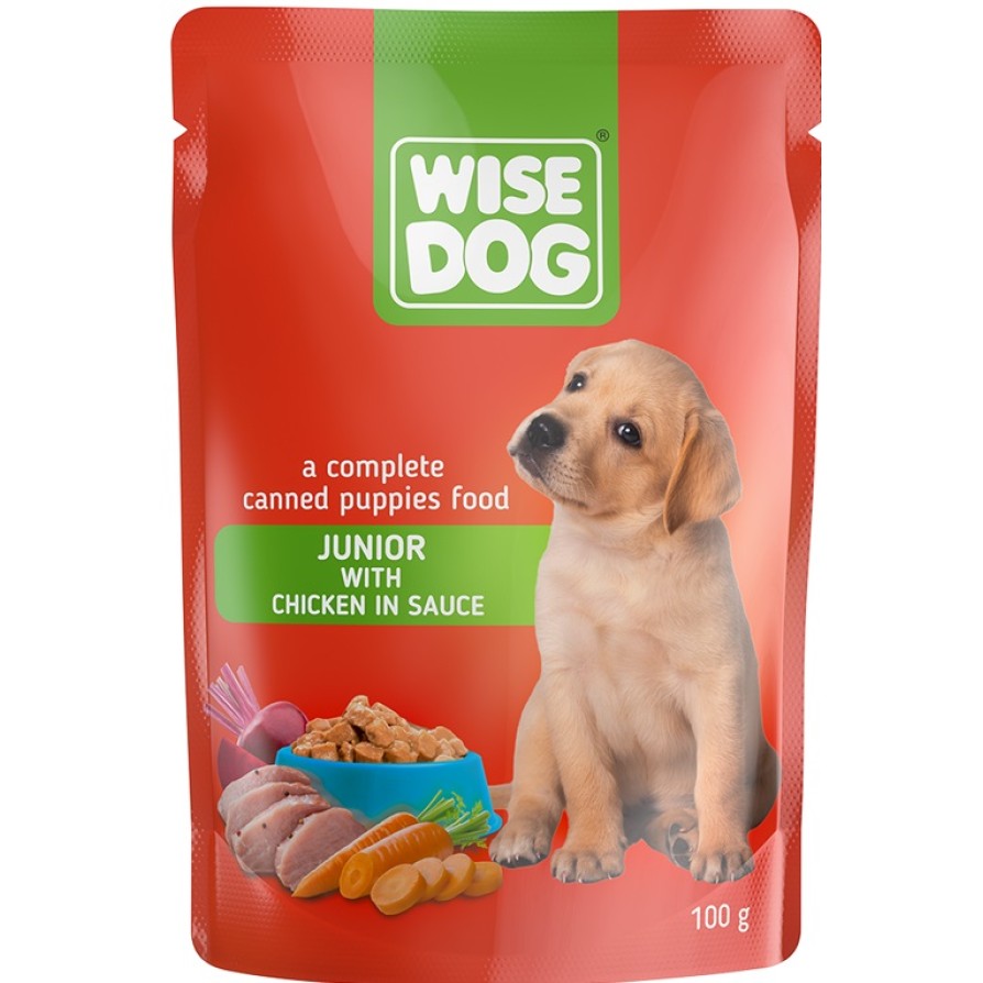 WISE DOG JUNIOR WITH CHICKEN IN SAUCE 100gr