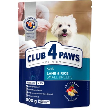 Club 4 Paws Dog Adult Small Lamb&Rice 900gr
