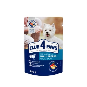 Club 4 Paws Dog Adult Small Breeds Lamb in Gravy 100gr