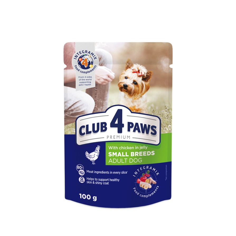 C4P Dog Adult Small Breeds Chicken in Jelly 100gr CLUB4PAWS