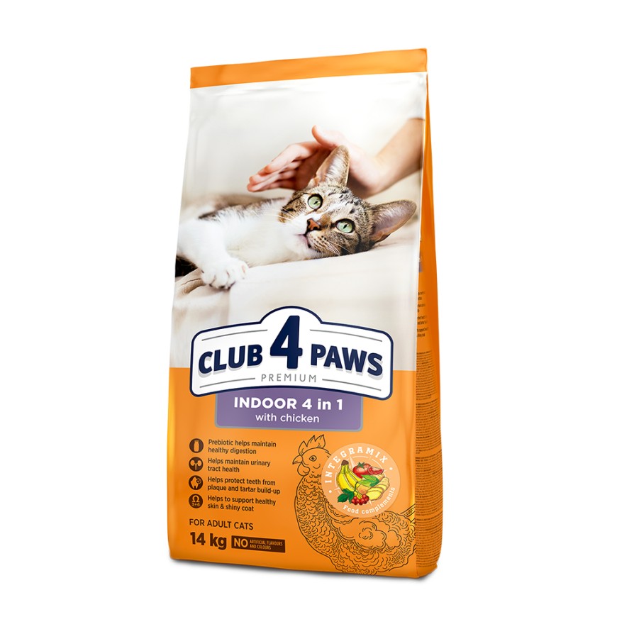 C4P Cat Indoor 4in1 Chicken 14kg CLUB4PAWS