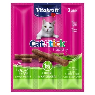 VITAKRAFT Λιχουδία Γάτας Mini Stick Κοτόπουλο & Γρασίδι 3sticks