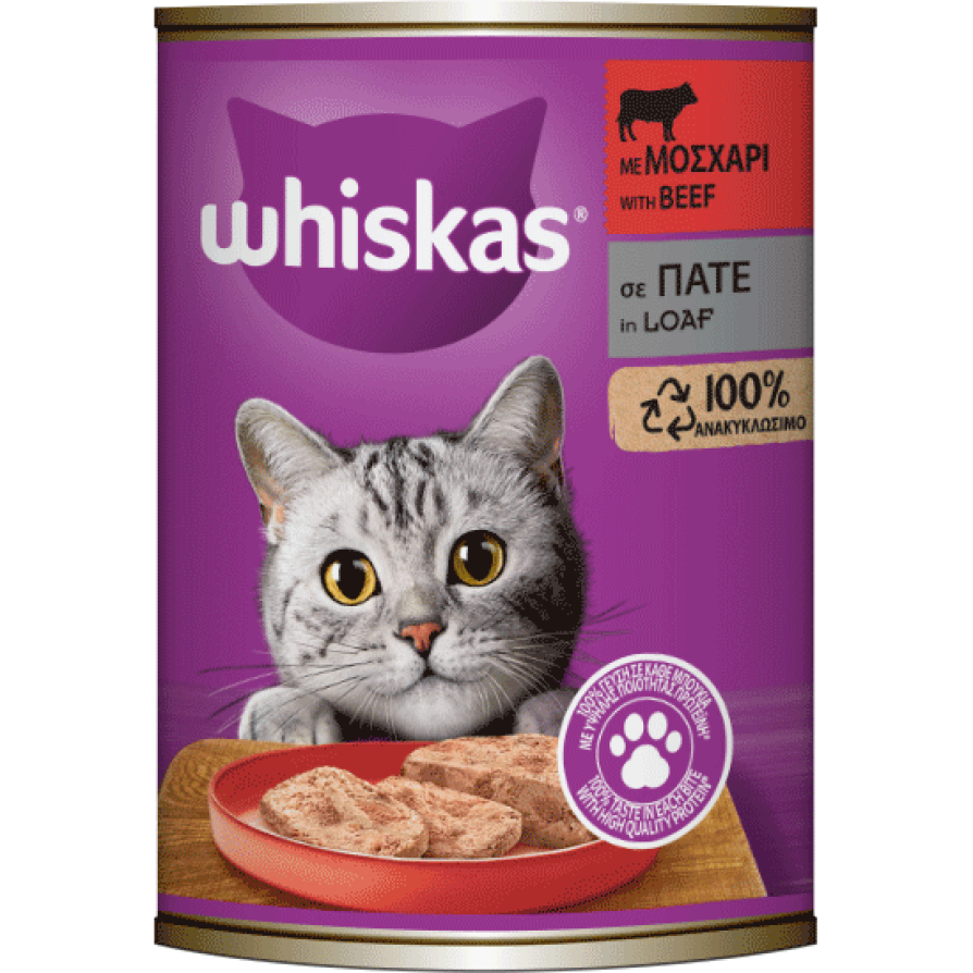 WHISKAS ΜΟΣΧΑΡΙ ΠΑΤΕ 400GR 
