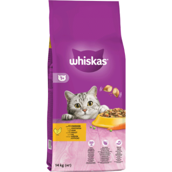 WHISKAS DRY ADULT με Κοτόπουλο14KG