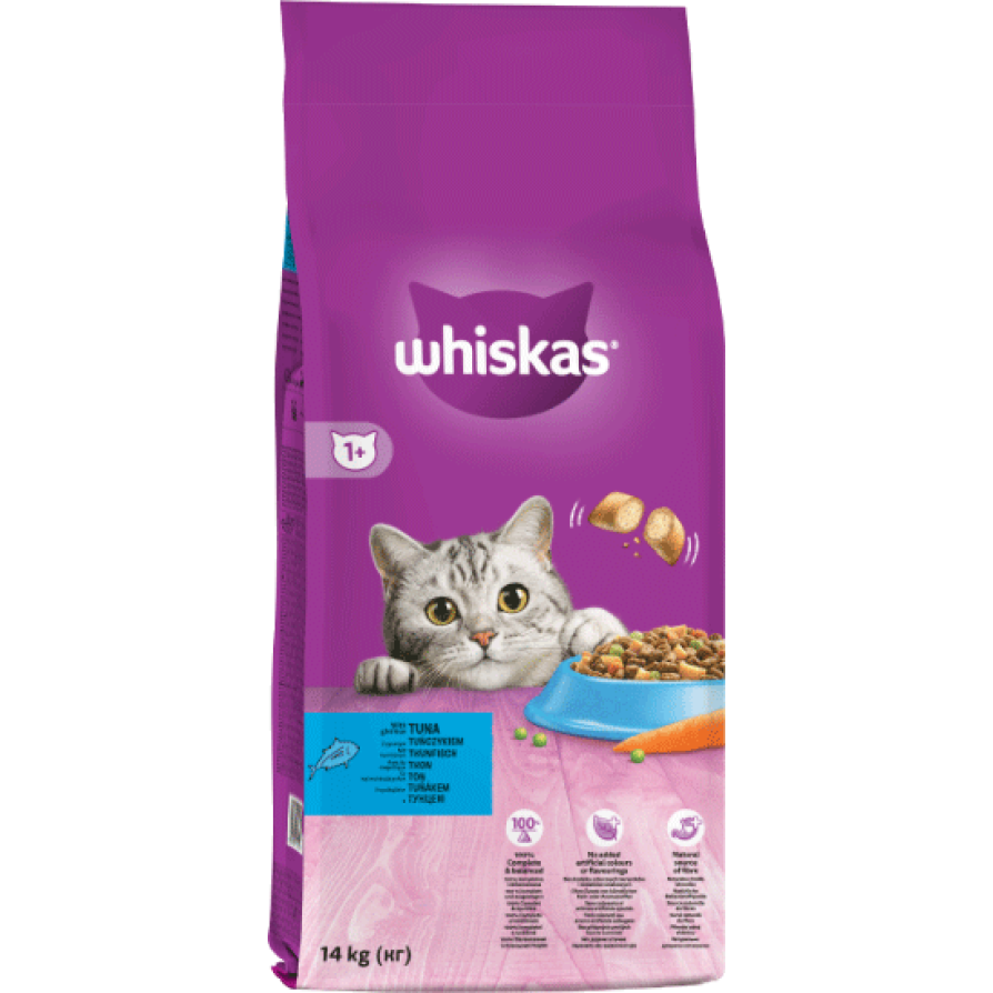WHISKAS DRY ADULT με ΤΌΝΟ 14KG (MT) WHISKAS